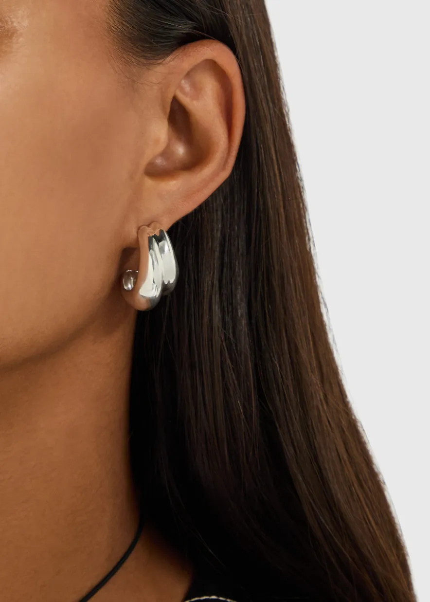 Mega large sterling silver hoop earrings
