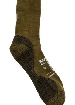 Melange-knit merino-blend socks
