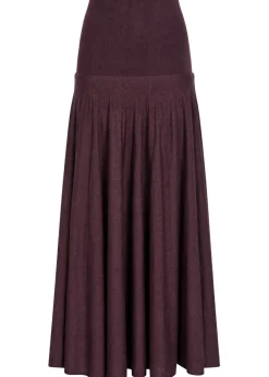 Merino wool and silk-blend maxi skirt