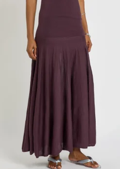 Merino wool and silk-blend maxi skirt