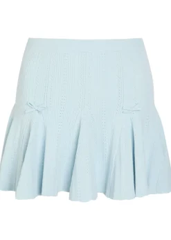 Meryl bow-appliquéd pointelle-knit mini skirt