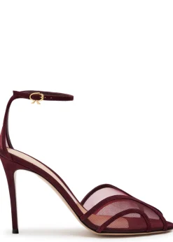 Mesh and suede sandals