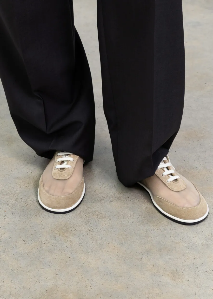 Mesh and suede sneakers