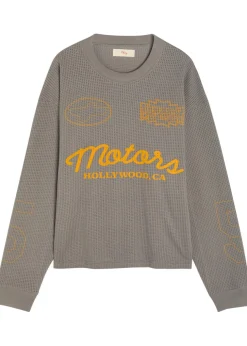 Mesh Motors printed cotton-mesh T-shirt
