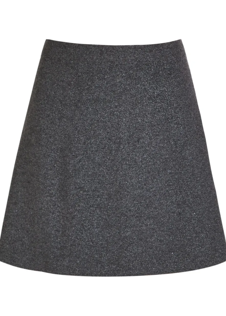 Metallic knit mini skirt