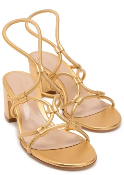 65 metallic nappa leather sandals