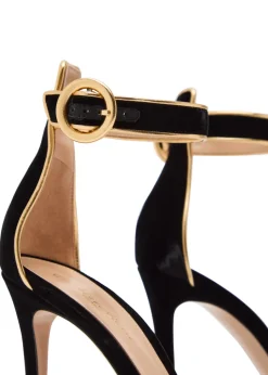 105 metallic-trim velvet sandals