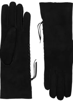 Mia lace-up shearling gloves