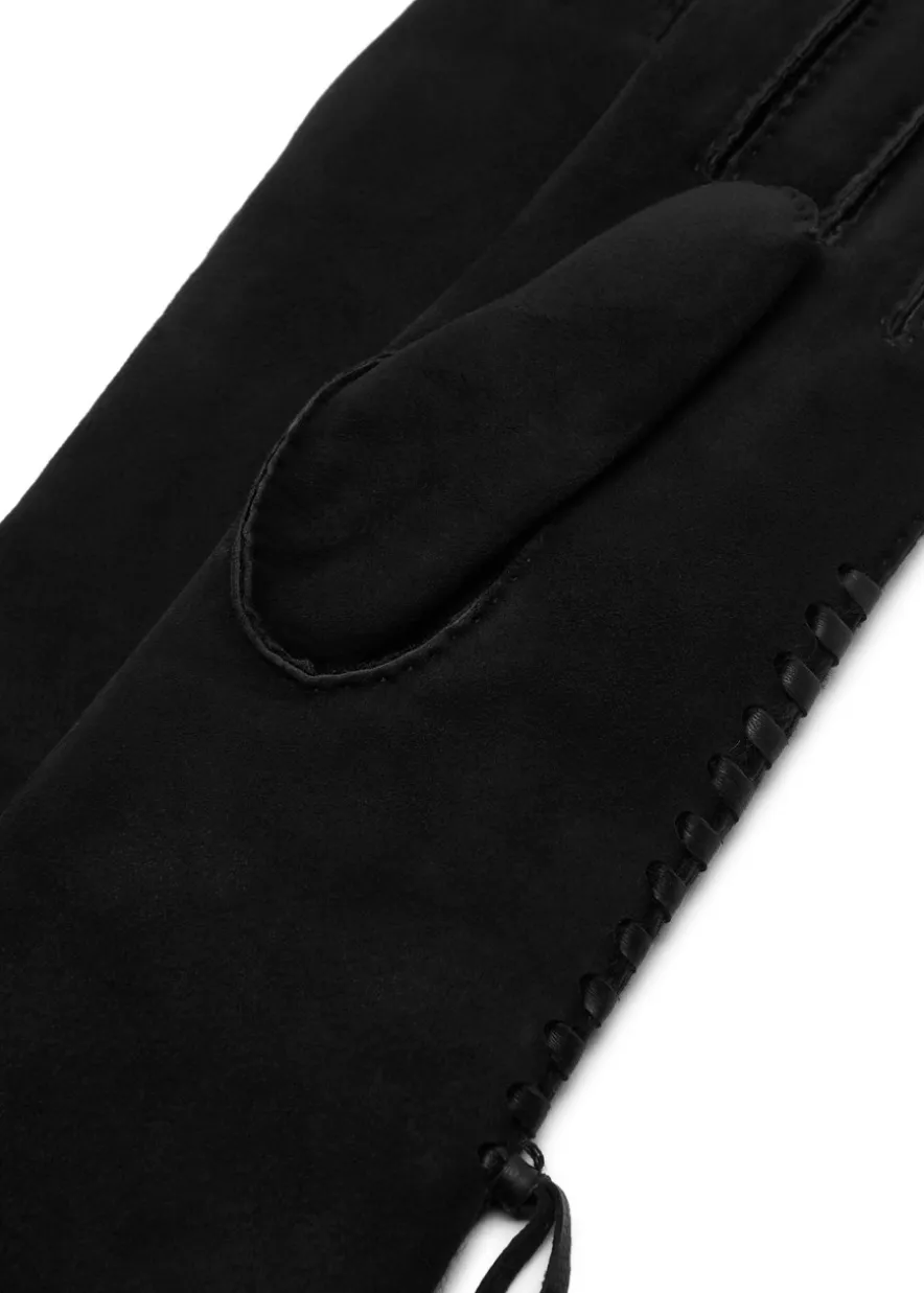 Mia lace-up shearling gloves