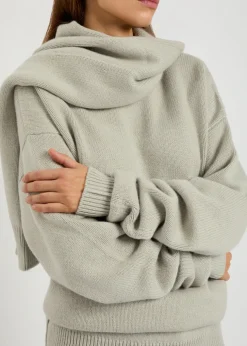 Mia scarf-effect cashmere jumper