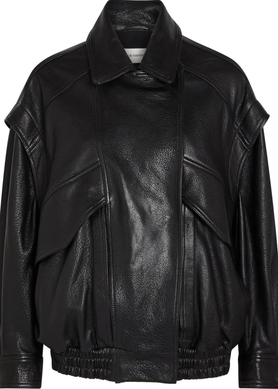 Micah grained leather jacket