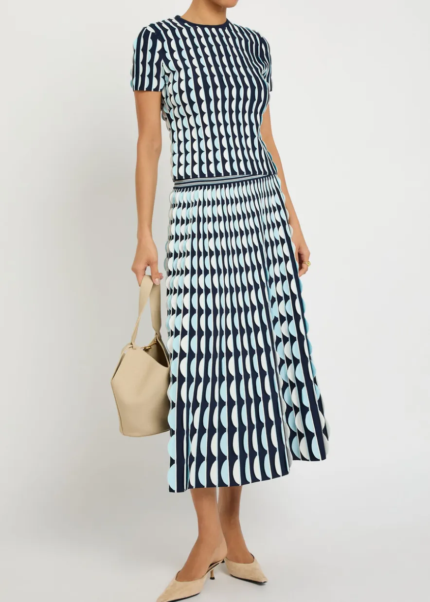 Micah scalloped knit midi skirt