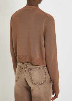 Micro cotton-blend cardigan