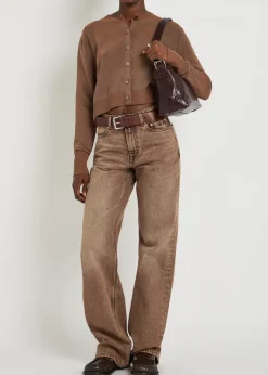 Micro cotton-blend cardigan