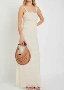 Mila embroidered cotton midi dress