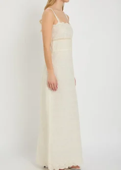 Mila embroidered cotton midi dress