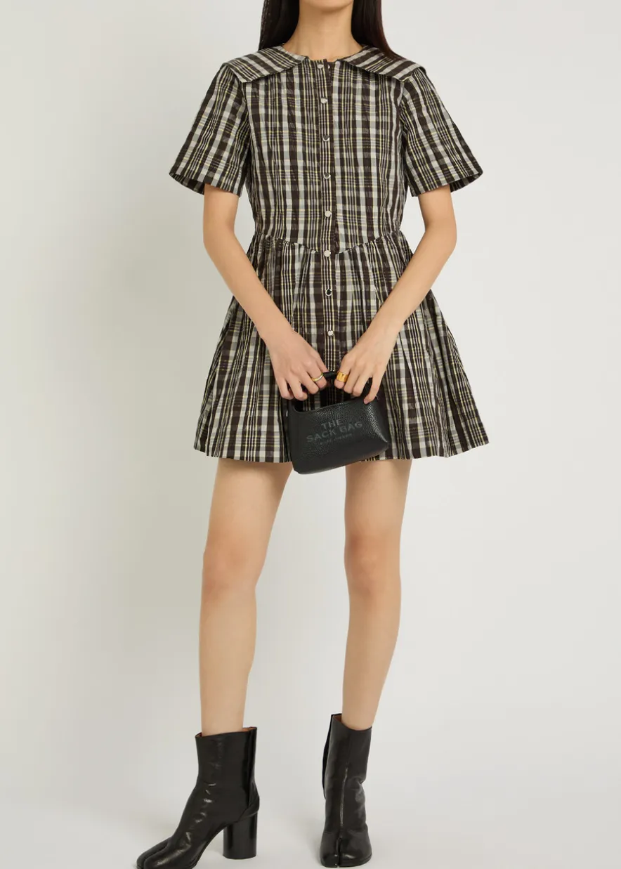 Miley checked taffeta mini dress
