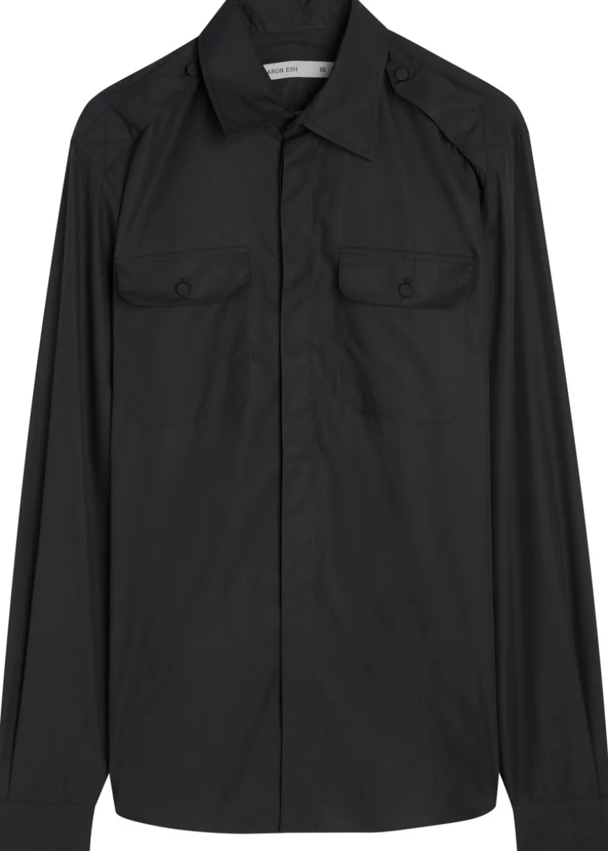 Military cotton-poplin shirt