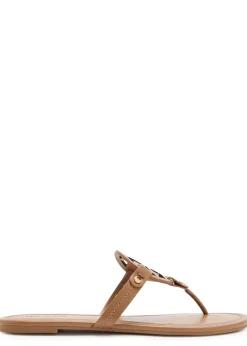 Miller logo leather flip flops