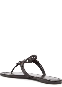 Miller logo patent leather flip flops