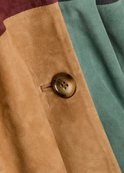 Milly patchwork suede coat