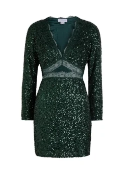 Mimi sequin-embellished satin mini dress
