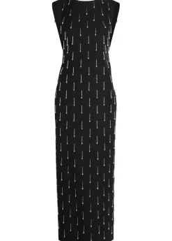 Mina crystal-embellished wool midi dress
