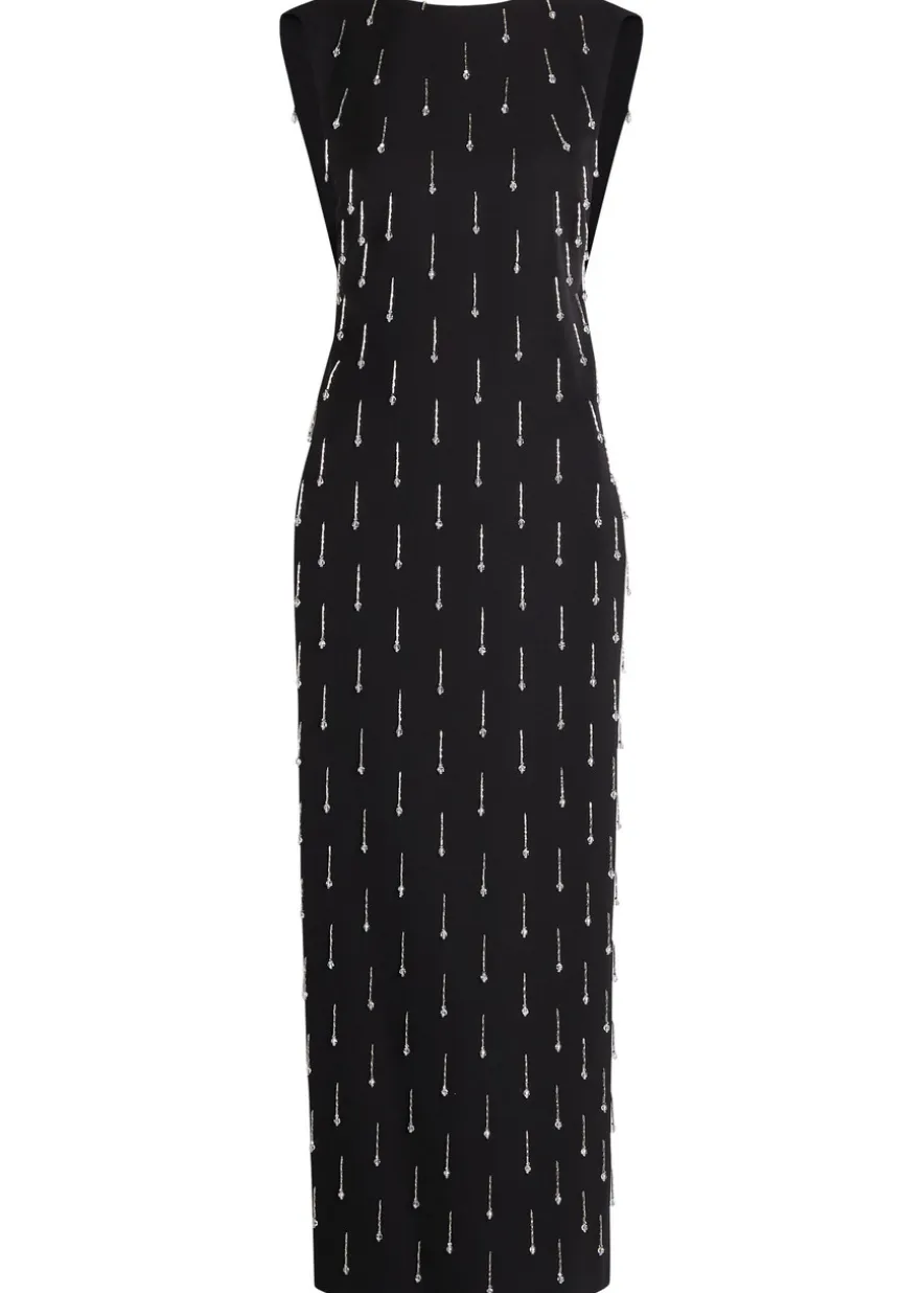 Mina crystal-embellished wool midi dress