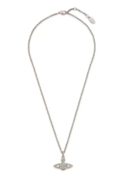 Mini Bas Relief Pendant crystal-embellished orb necklace
