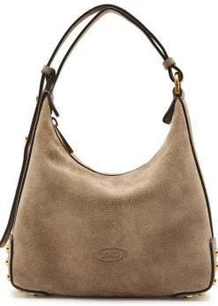 Mini suede top handle bag