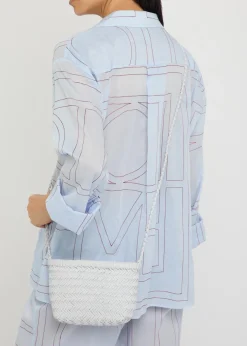 Minsu woven leather cross-body bag