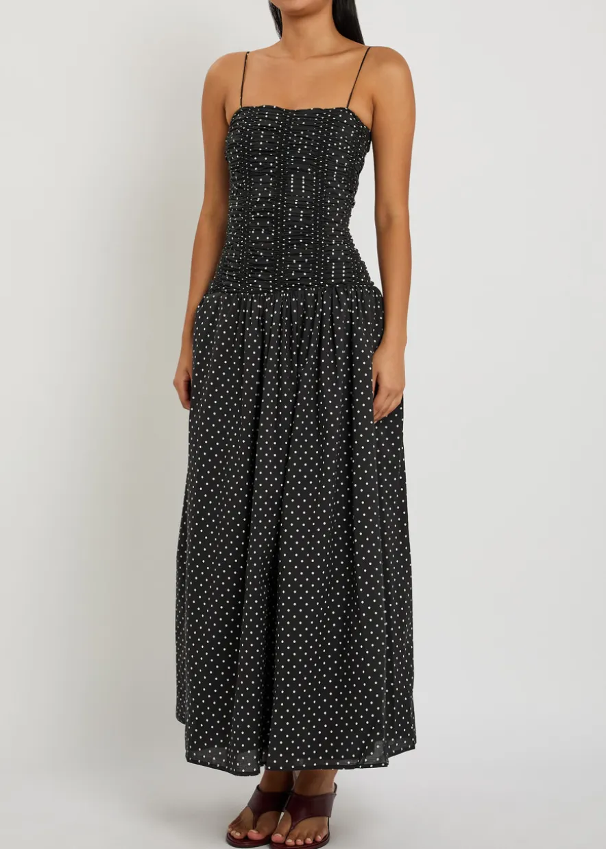 Mira polka dot cotton maxi dress