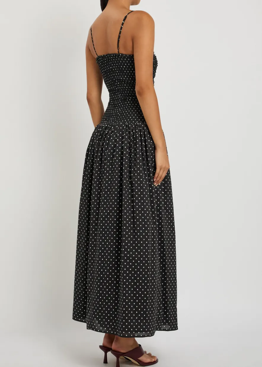 Mira polka dot cotton maxi dress