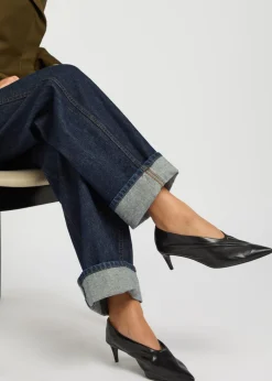 Miriam 50 draped leather pumps