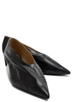Miriam 50 draped leather pumps