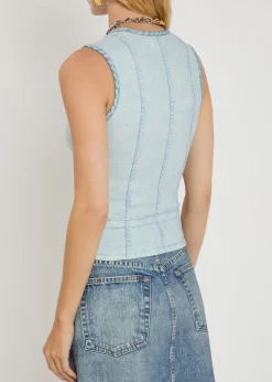 Mirimar printed stretch-cotton tank