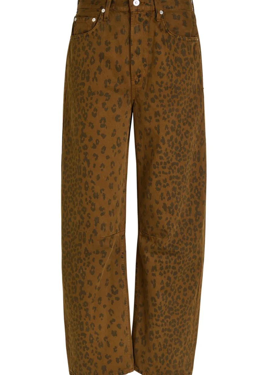 Miro leopard-print barrel-leg jeans