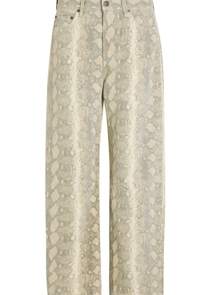 Miro python-print barrel-leg jeans