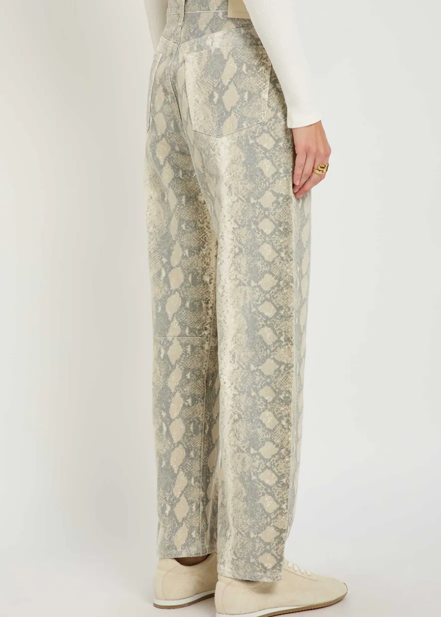 Miro python-print barrel-leg jeans
