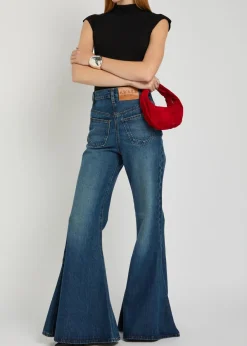 Mirror flared-leg jeans