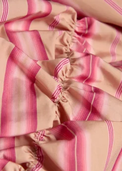 Misia striped puff sleeve cotton top