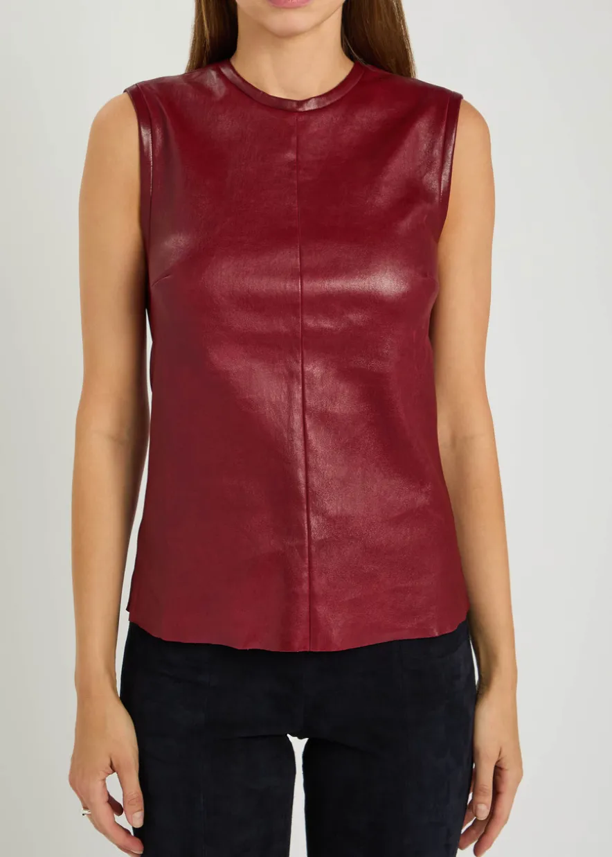 Miuccia stretch-leather top