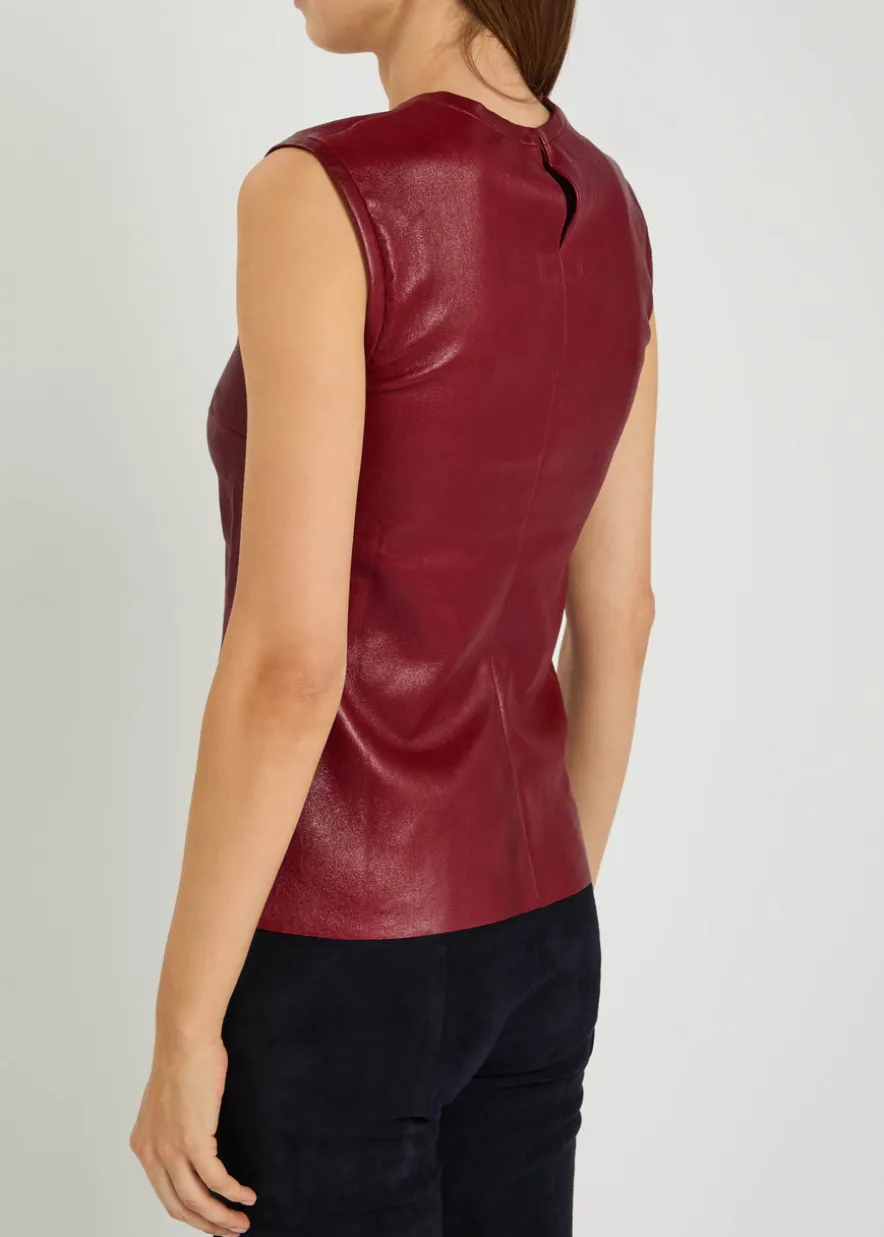 Miuccia stretch-leather top