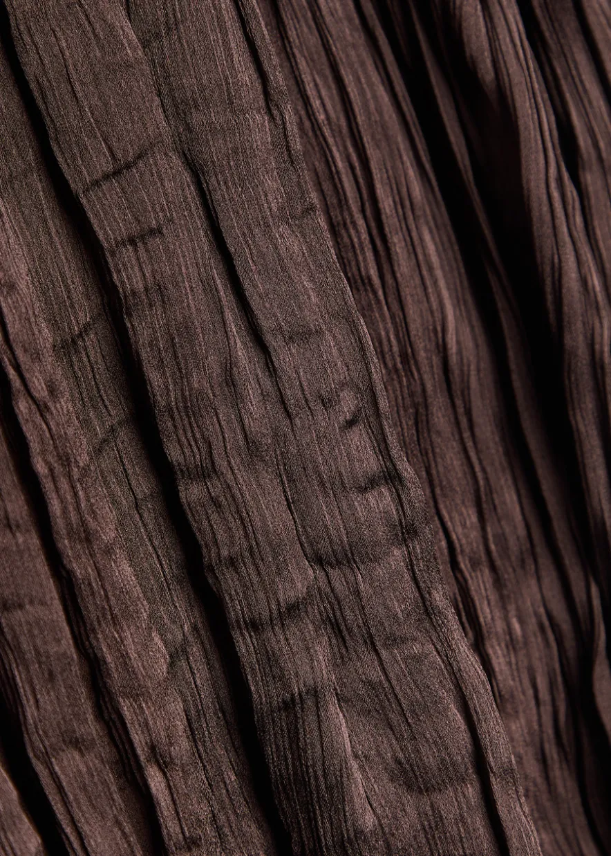 Mizu belted plissé midi dress