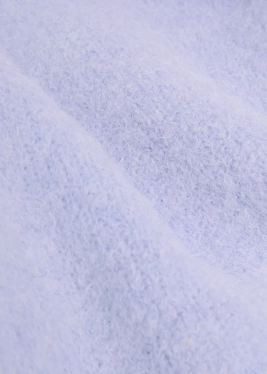 Mock-neck brushed wool-blend jumper