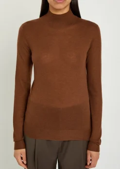 Mock-neck cashmere top