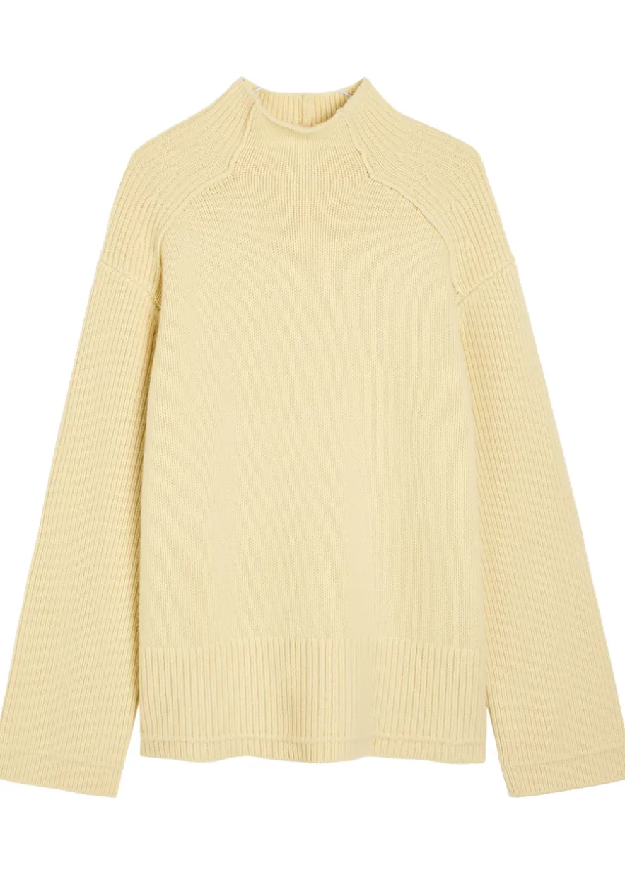 Mock-neck merino wool and cashmere-blend jumper