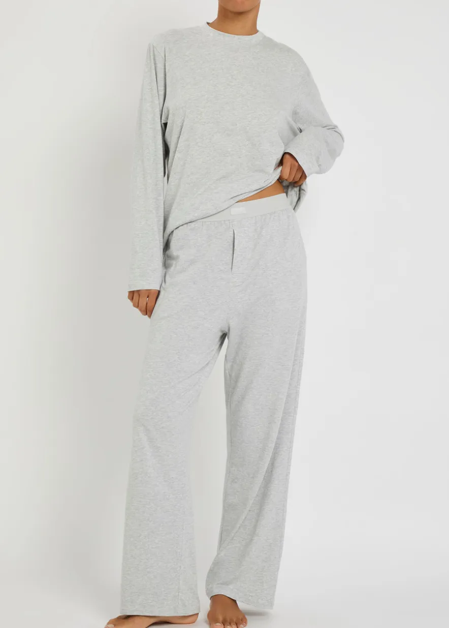Modal-blend wide-leg trousers