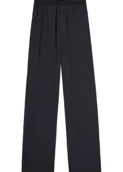 Modal-blend wide-leg trousers