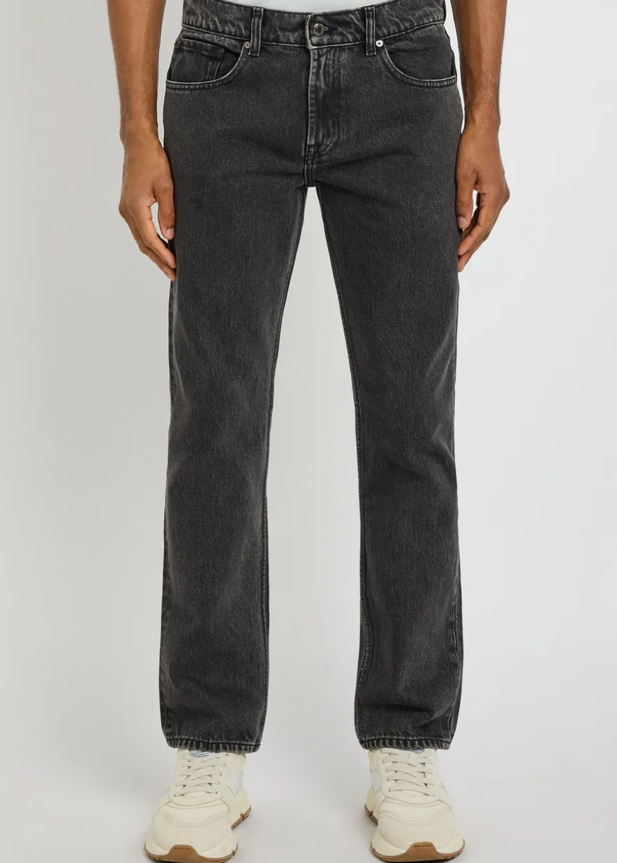 Modern straight-leg denim jeans